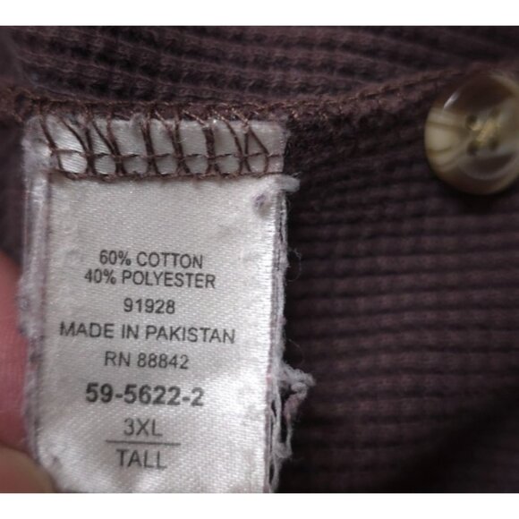 KingSize Mens 3XLT Purple Waffle Thermal Cotton Blend Outdoors Big Henley Shirt - Picture 11 of 11